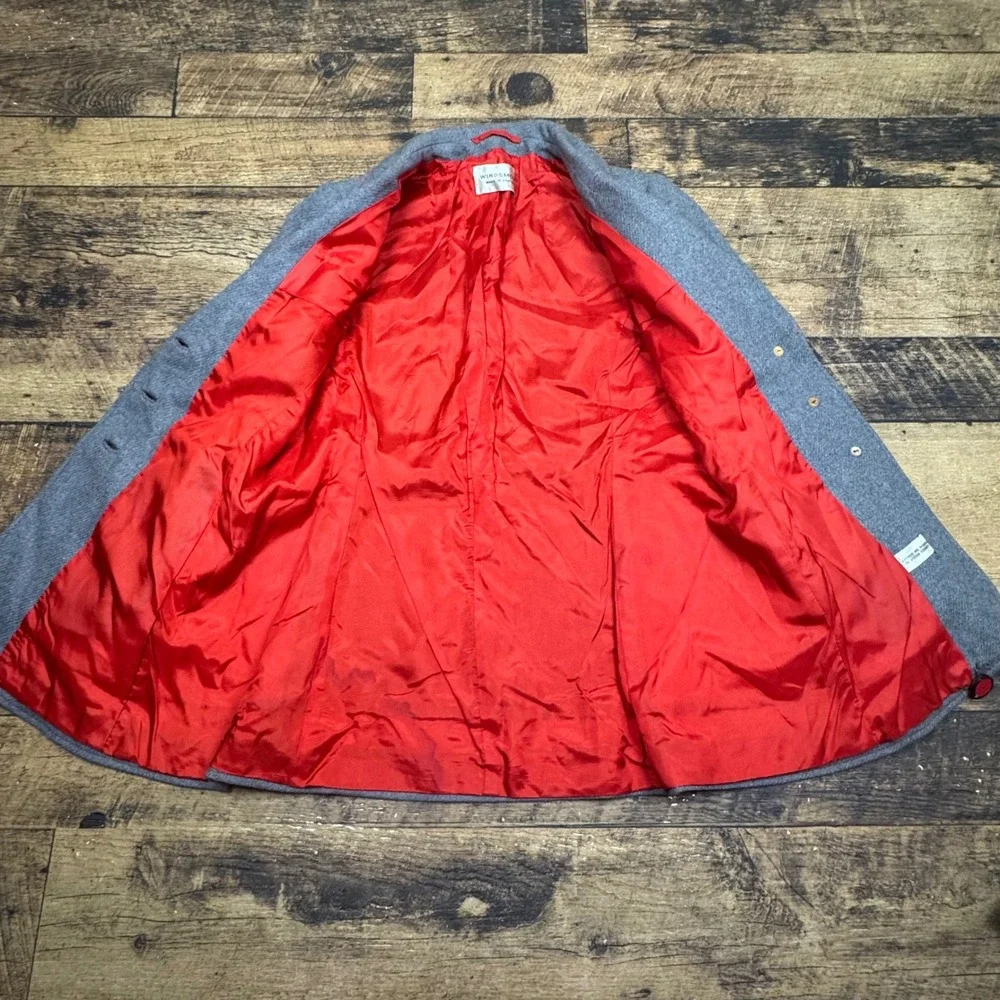 Windsmoor Wool Coat Herringbone Blazer‎ Jacket Red Lined Made in England - Picture 7 of 9